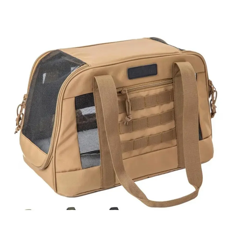VEAGIA Pet Carrier Small Animal Soft-Sided Kahki Bag -- Pets Under 15lbs - New